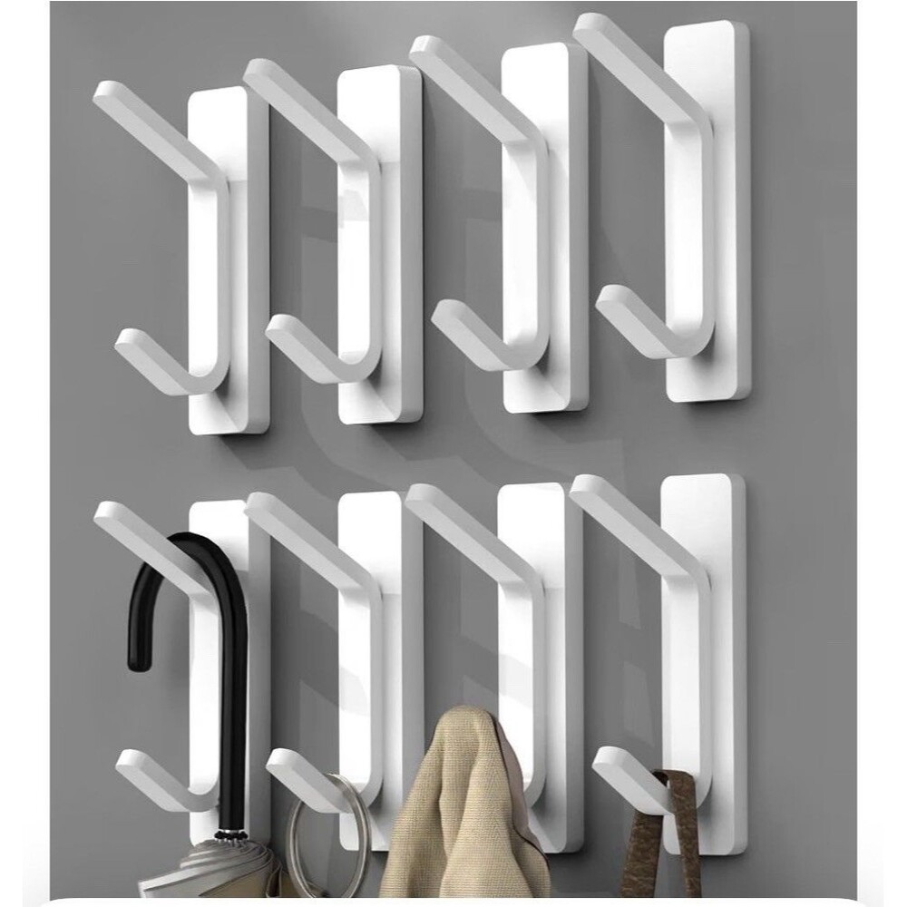 YIGII Adhesive Towel Hooks, 8 Pack Coat Hooks Stick on Wall Door